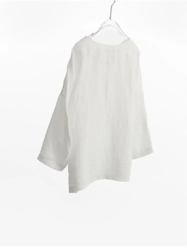 Plus-Size Women's Clothing~Hemp Long-Sleeved Shirt, Casual Sun-Protective Top, New Spring/Summer 2026 Style