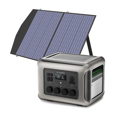 ALLPOWERS R2500 Solar Generator 2500W (4000W Peak) 1920Wh LiFePO4 Portable Power Station & SP027 100W Solar panel for Camping RV