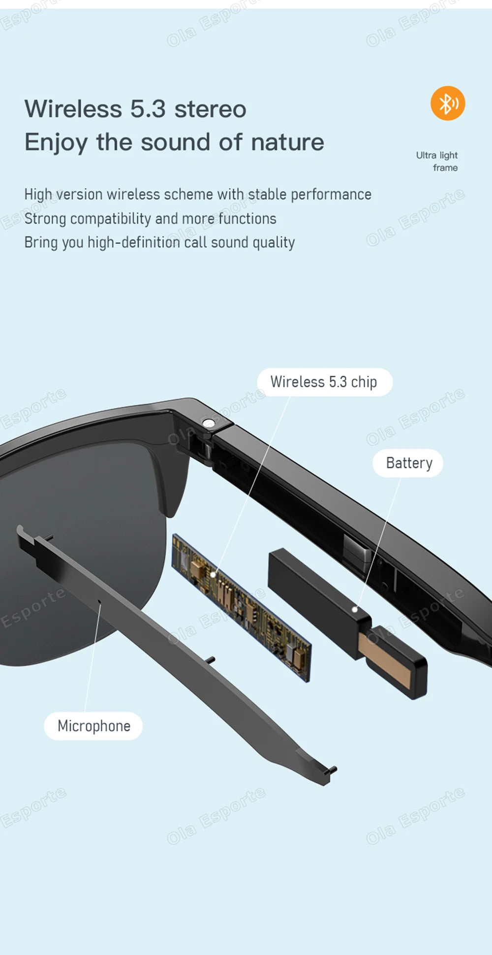 2026 Smart Glasses New AI Translation UV400 Polarized Lenses Wireless Bluetooth Call HD Voice navigation Driving SmartSunglasses