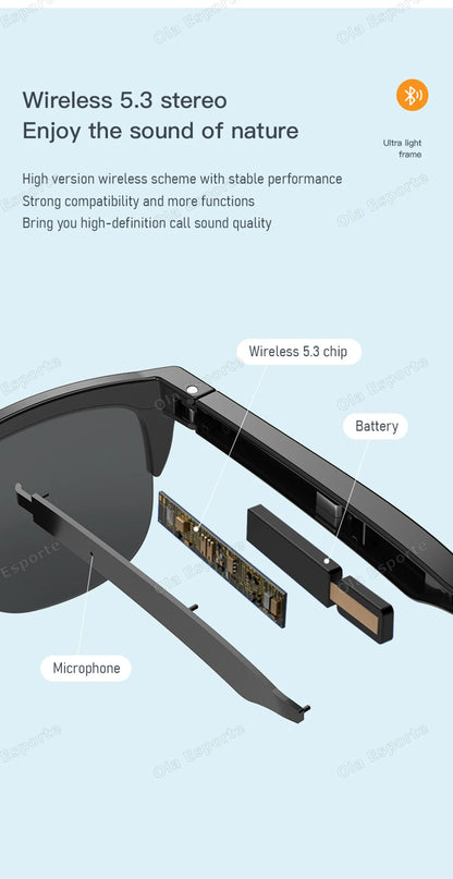 2026 Smart Glasses New AI Translation UV400 Polarized Lenses Wireless Bluetooth Call HD Voice navigation Driving SmartSunglasses
