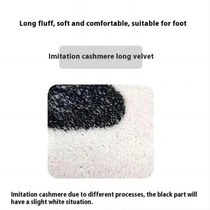 VIKAMA Alphabet Shaped Faux Sheep Velvet Carpet Soft Non-Slip Bathroom Floor Mats Bedroom Kitchen Rugs Home Decoration
