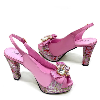 African Fashion Evening Shoes and Bag Italian Design Women's Shoes New Style High Heels Comfortable Women's Shoes and Bags