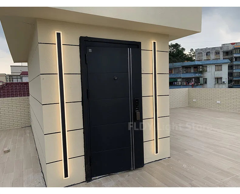 Modern Waterproof outdoor Long Strip LED wall lamps IP65 Iron Wall Light Garden porch Sconce Lights 110V 220V wall washer
