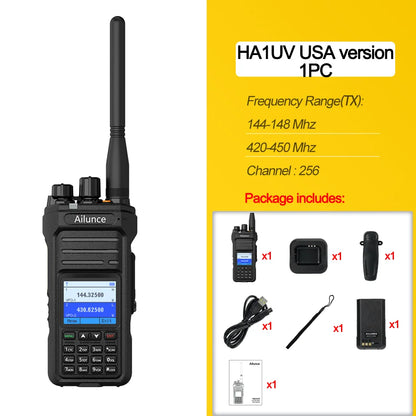 Retevis Ailunce HA1UV Ham Radio IP67 Waterproof Long Range 2800mAh Dual Band Two Way Radio Rechargeable Handheld Walkie Talkie