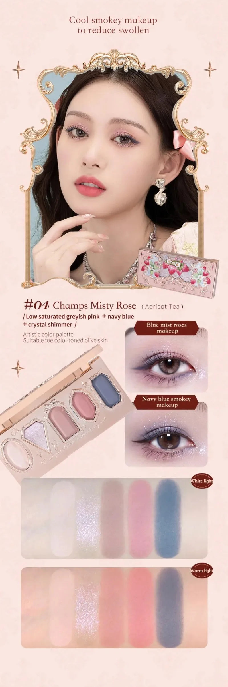 Flower Know Strawberry Rococo All-In One Gift Set Makeup Kit Full Professional Garden Mirror Blush Powder Lip Cream Flowerknows