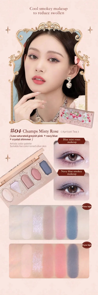 Flower Know Strawberry Rococo All-In One Gift Set Makeup Kit Full Professional Garden Mirror Blush Powder Lip Cream Flowerknows