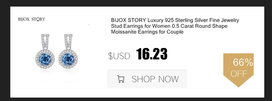 BIJOX STORY 1 CT Moissanite Pendant For Women Simulated Diamond Necklace S925 Sterling Silver Jewelry Girl Valentine's Day Gift