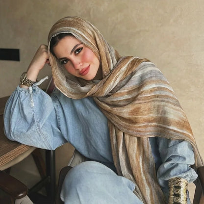 Women Big Size Plain Solid Cotton Rayon Crease Hijab Scarf Lady High Quality Wraps and Shawls Musulman Headband Islamic Turban
