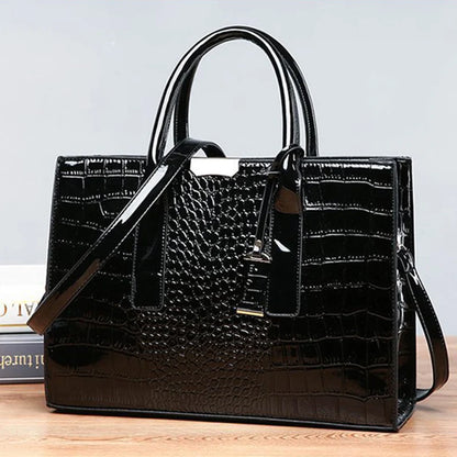 Patent Leather Women Messenger Bags Crocodile Female Crossbody Shoulder Hand Bags for Women High Quality Ladies Handbags