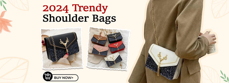 Fashion Women Shoulder Bag Deer Head Decoration Messenger Bags PU Leather Button Underarm Luxury Chain Lady Small Square Handbag