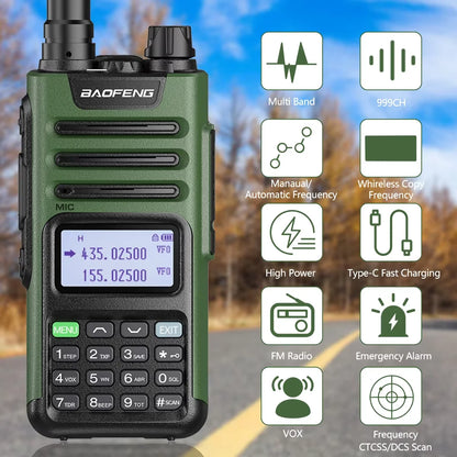 Baofeng M-13 Pro V2 Air Band Walkie Talkie Long Range Wireless Copy Frequency Multi Band NOAA Type-C AM Two Way Radio