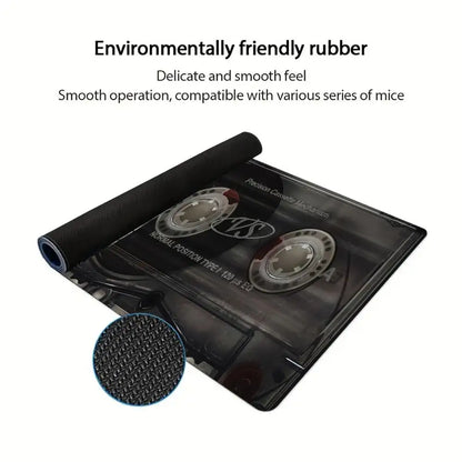 Retro Cassette Tape Large Gaming Mouse Pad Non Slip Rubber Base Keyboard Desk Mat Vintage Texture Desktop Mousepad  Office Gamer