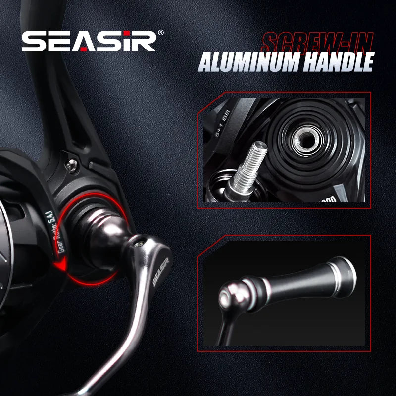 SEASIR Stream Spinning Reel 139g Ultralight Carbon Washers Max Drag 6Kg 5+1BB 5.4:1 Gear Ratio Fishing Wheel