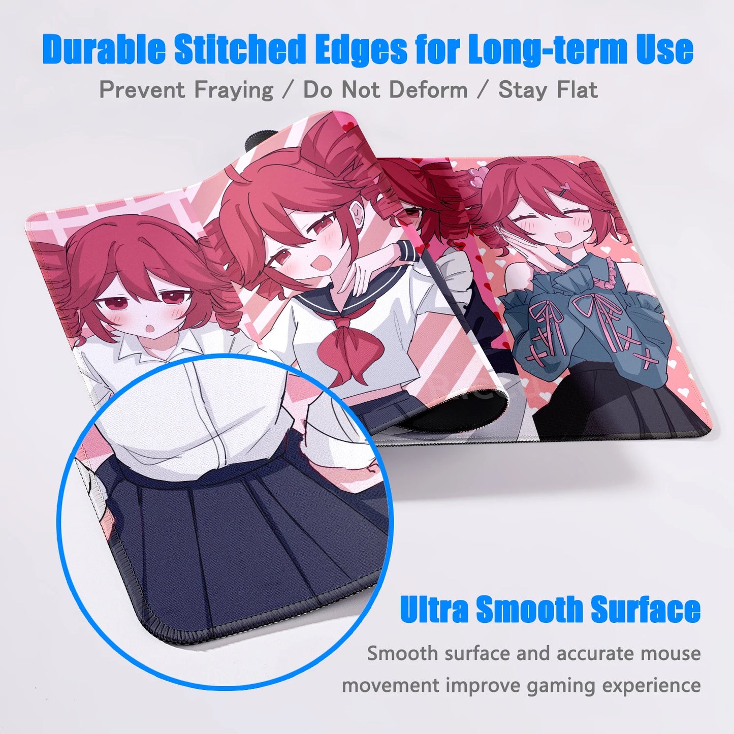 Cute Anime Girl K-Kasane Teto Mousepad Large Gaming Mouse Pad LockEdge Computer Keyboard Desk Mat PC Cabinet Tablepad XXL Mats