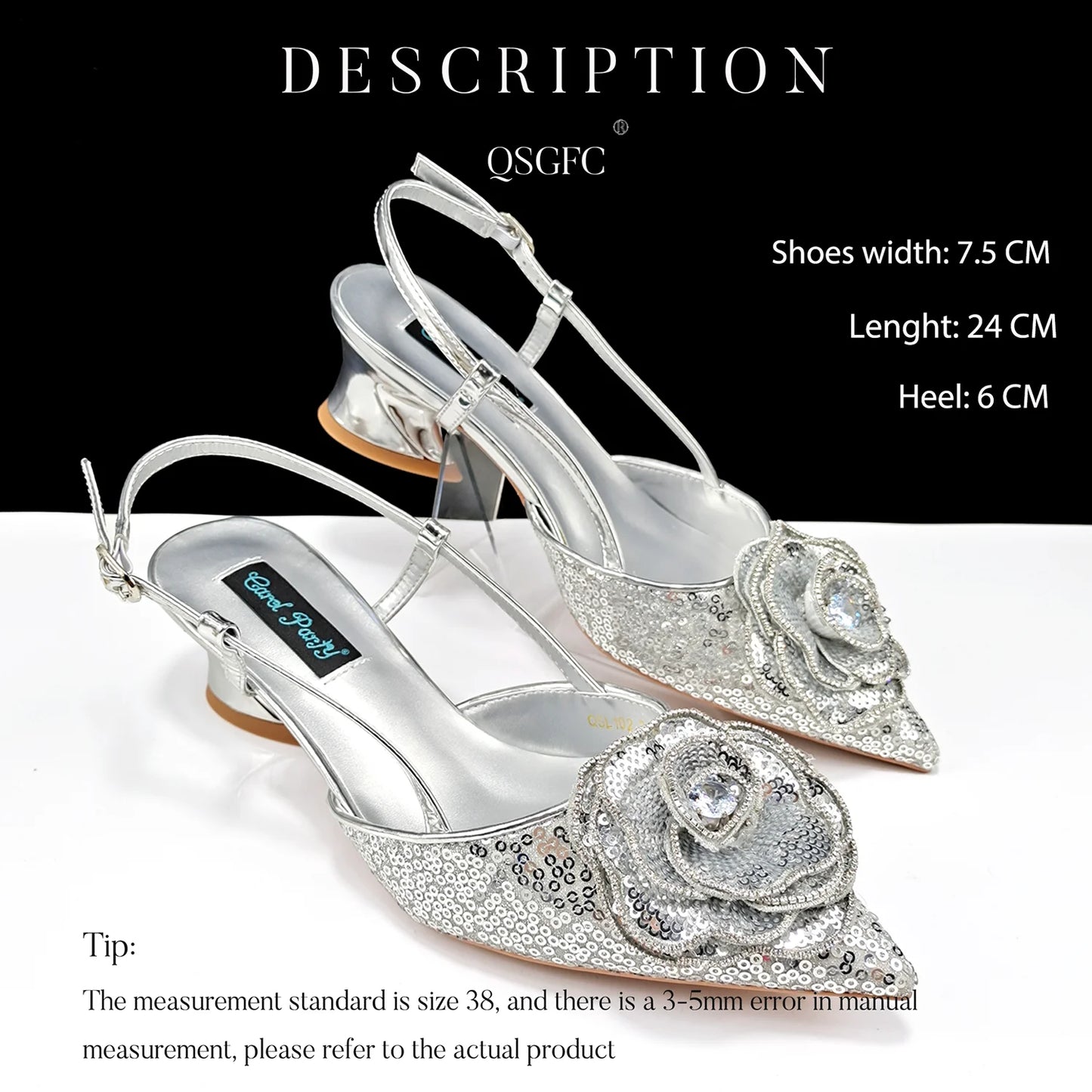 New Arrival Fashion Flower Design Party Wedding Royal Blue Color Pointed Toe Women Shoes and Bag Set Decorated With Rhinestone