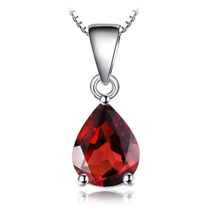 JewelryPalace Natural Garnet Amethyst Citrine Peridot Blue Topaz 925 Sterling Silver Pendant Necklace Gemstone Jewelry No Chain
