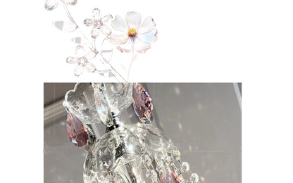 French Romantic Crysatl Candle Chandelier Luxury Glass Pink E14 Pendant Lights Living Room Art Decor Led Lamparas Bedroom Lamp