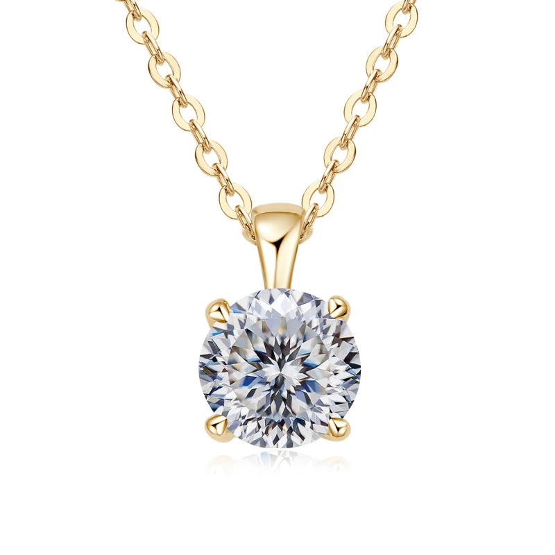 1.0 Carat Moissanite Pendants for Women Classic Wedding Necklace Original S925 Sterling Silver Jewelry