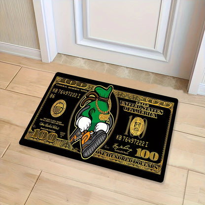 $100 Bill Pattern Area Rug,Soft Touch & Non-Slip,Washable Decorative Mat for Living Room Bedroom,Kitchen,Office – Xmas Gift Idea