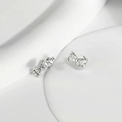 Original 925 Sterling Silver Luxury Bow Flower Shaped Clover Rose Pendant Earrings Elegant Mature Women Delicate Jewelry Gift