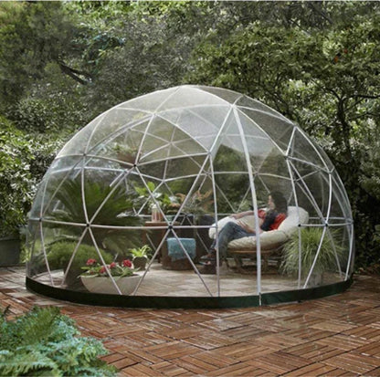 Factory-Price 3.6m Outdoor Garden Clear Geodesic Dome Igloo Tent Aluminum Steel Frame PVC Wedding Party Event Exhibition-5m 6m