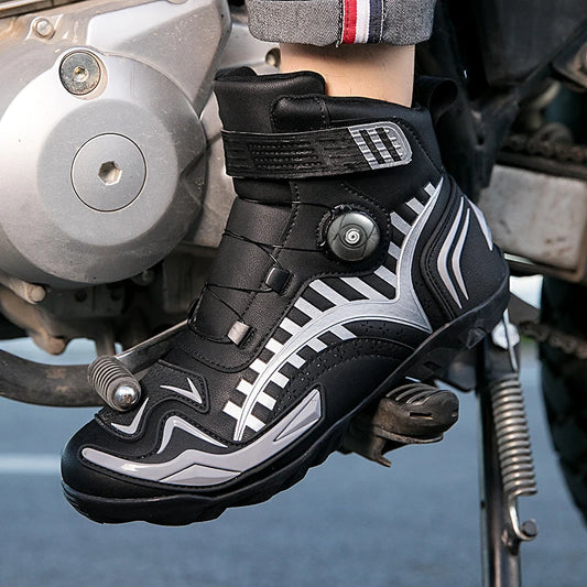 New Motorcycle Boots Men Leather Motos Breathable Anti Slip Wear-resistant Riders Boots Motorbike Racing Ankle Length Shoes
