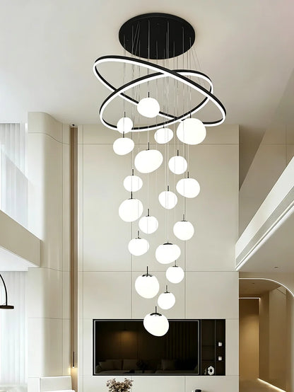 Modern Home Decor LED Lights Pendant Light Lamps for Staircase Chandeliers for Living Room Hanging Light Indoor Lighting
