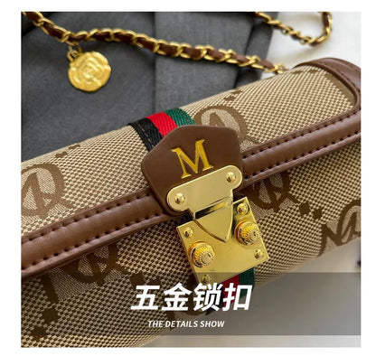 Light luxury brand-name high-end designer bag female 2025 new spring and summer niche shoulder bag messenger bag cylinder bag