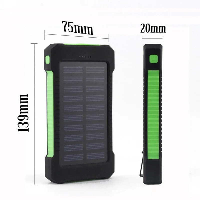 Solar Power Bank 100000mAh Waterproof Portable Solar Panel Charger Powerbank for iPhone16 Samsung Huawei Xiaomi External Battery