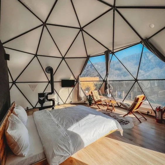 Custom 2026 Luxury Waterproof Glamping Igloo Glass Geodesic Dome Tent For Resort