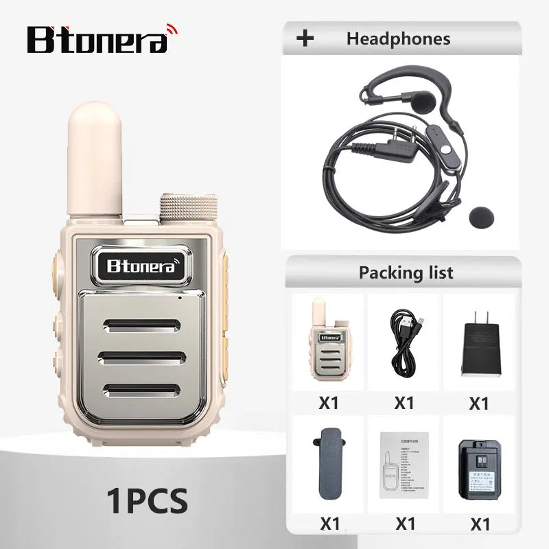 BTONERRA BT230  Mini Walkie Talkie TYPE-C Rechargeable  Handheld  1-3km Radio Transceiver Interphone Child Christmas Toys Gifts