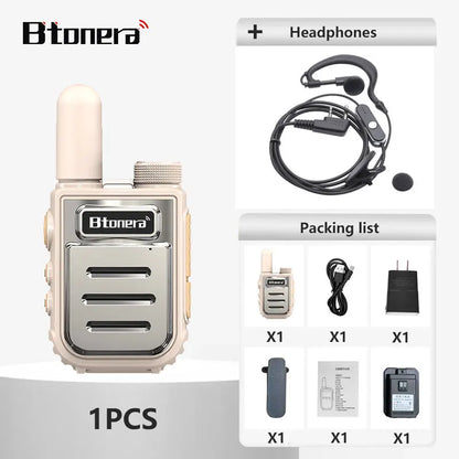BTONERRA BT230  Mini Walkie Talkie TYPE-C Rechargeable  Handheld  1-3km Radio Transceiver Interphone Child Christmas Toys Gifts