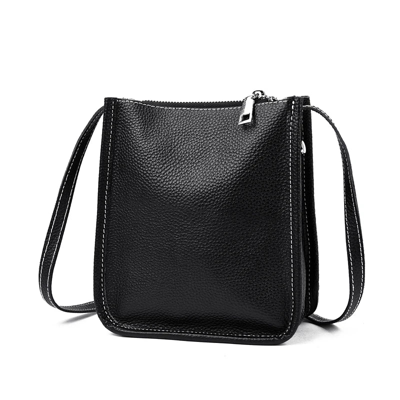 High Quality Genuine Leather Crossbody Bag for Women Vintage Cowhide Leather Shoulder Bag Small Luxury Designer Satchel Handbags