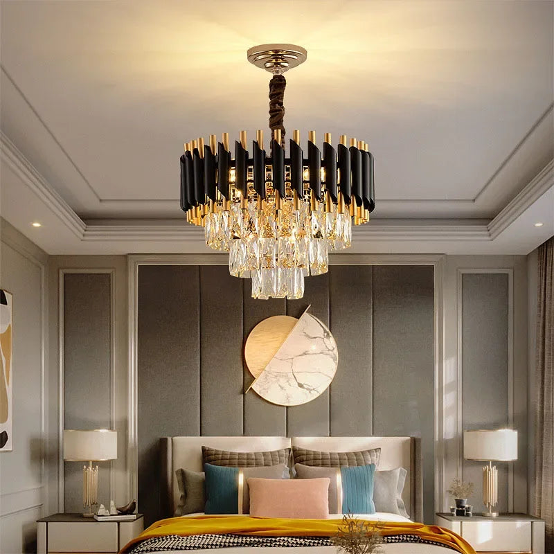 Luxury Crystal Pendant Lamp Lustre Home Decor Ceiling Chandelier Modern Dining Room Kitchen Bedroom Living Room Hanging Lights