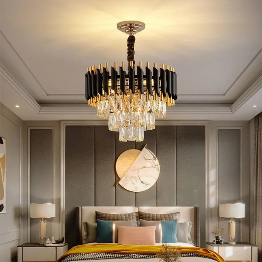 Luxury Crystal Pendant Lamp Lustre Home Decor Ceiling Chandelier Modern Dining Room Kitchen Bedroom Living Room Hanging Lights