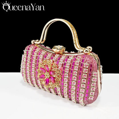 2026 Diamond Women Luxury Clutch Evening Bag Wedding Crystal Ladies Cell Phone Pocket Purse Female Wallet for Party Quality Gift