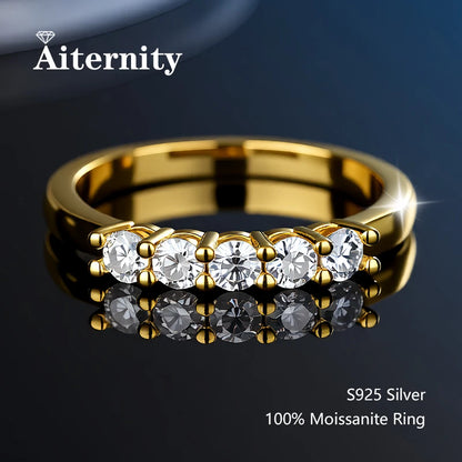 100% Pass Diamond Tester Pen Moissanite Ring Matching Wedding Diamond Band for Women 925 Sterling Silver Female Single Tail Ring