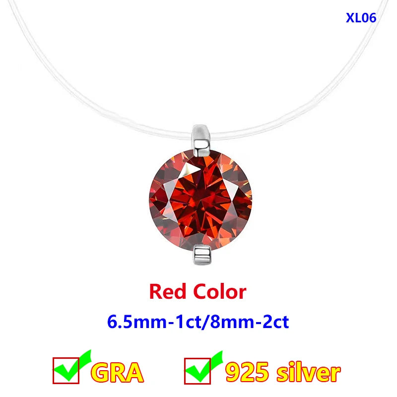 Moissanite Transparent Fishing Line for Women Mermaid Tears Necklace Creative Women's Moissanite Diamond Clavicle Chain