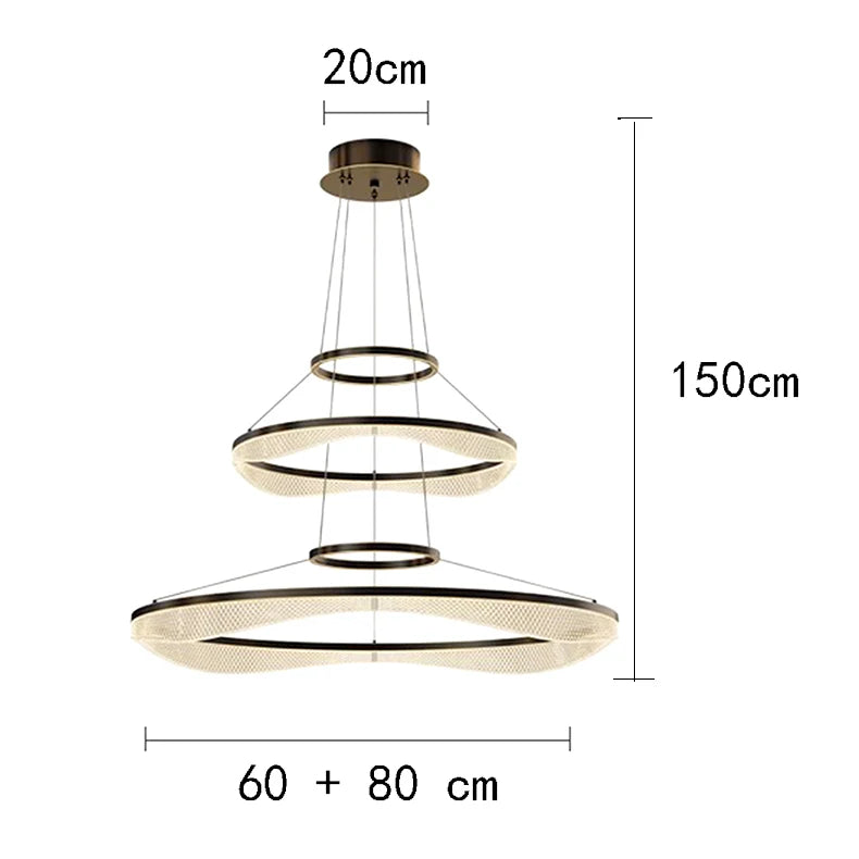 Modern ring stairs led lights pendant light lamps for living room led Chandeliers for dining room hanging light indoor lighting