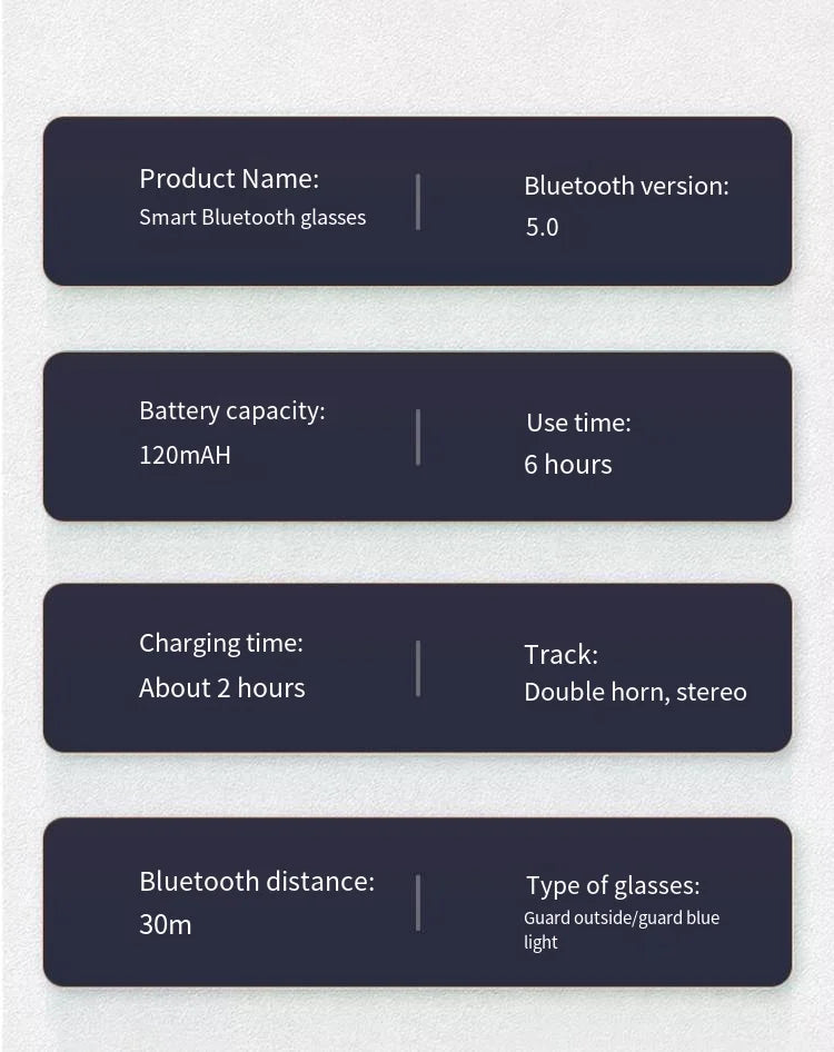 Bluetooth Smart Glasses, Directional Audio Speaker, Polarized, High Quality, Music, Speech Control, Play Phone Call,Sunglasses