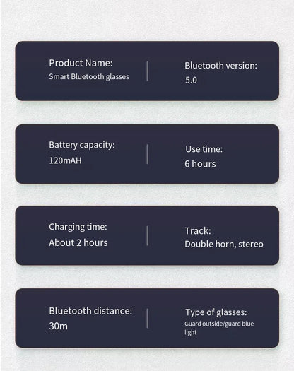 Bluetooth Smart Glasses, Directional Audio Speaker, Polarized, High Quality, Music, Speech Control, Play Phone Call,Sunglasses