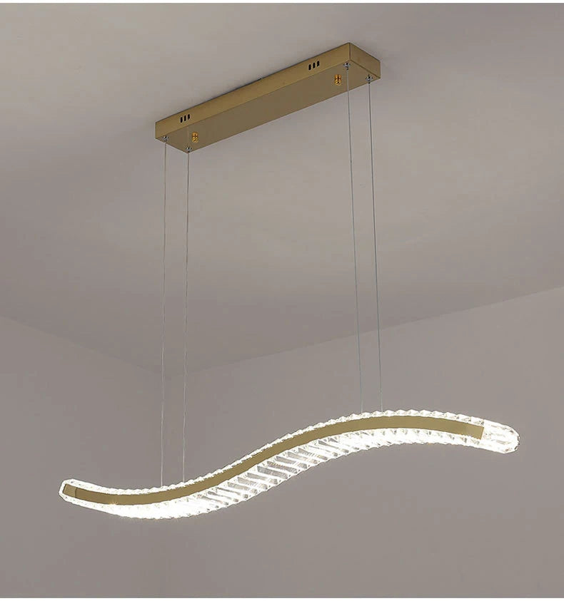 Modern Luxury LED Crystal Pendant Lights Villa Dining Room Kitchen Lighting Lustre Decor Chandeliers Indoor Bar Lights Fixture