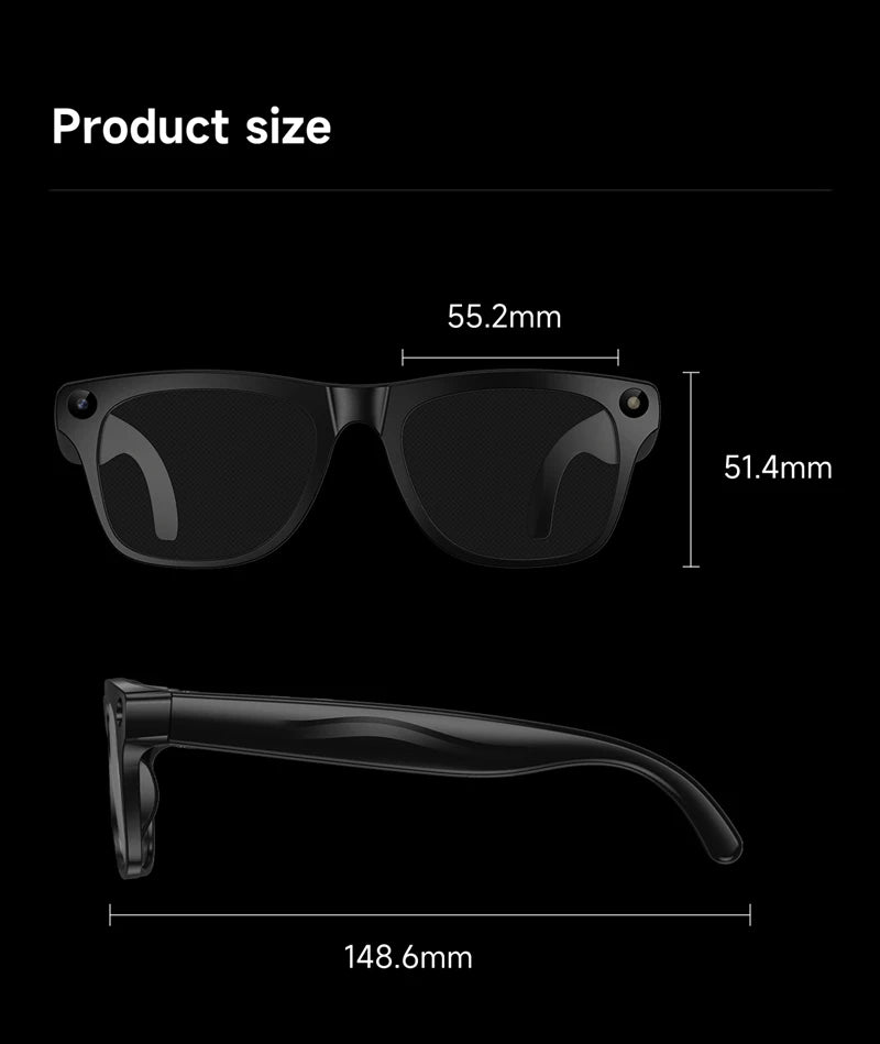 2026 New Smart AI Glasses 800W Shooting Camera HD Photo Video Voice Call Translation Waterproof Bluetooth AI Motorcycle Glasses