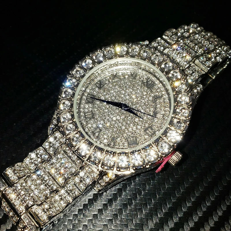 New Luxury Shiny Diamond Watch for Women Elegant Quartz Steel Bracelet Watches Zircon Crystal Fashion Wristwatch Clock Gifts