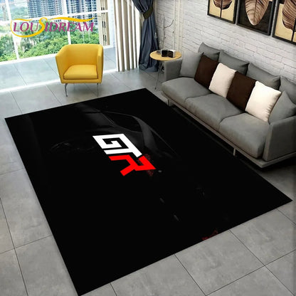 GTR Racing Car N-Nissan Logo 3D Carpet Rug for Home Living Room Bedroom Sofa Motorcycle Doormat Decor,kid  Area Rug Floor Mat