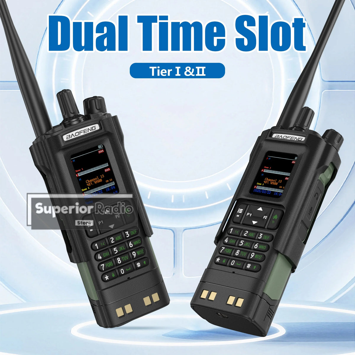 BAOFENG DM-32 Walkie Talkie with Belt Clip Hoster DMR Digital Radio GPS APRS Dual Mode Analog 999 Channel Type-C Dual Time Slots