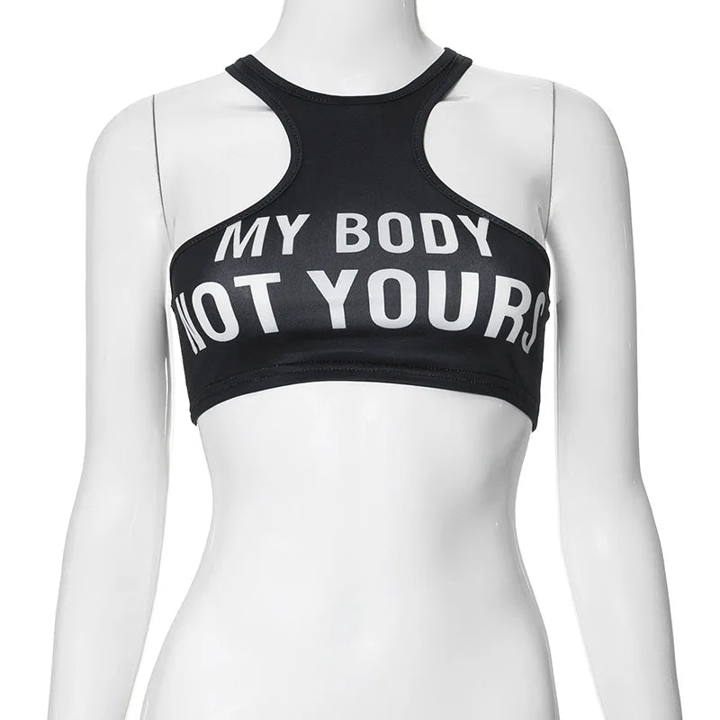 Summer Fashion Sexy Clashing Colors Women Clothing Casual Slim Hollow Round Neck Sleeveless Tank Top Women Monogram Y2k Top