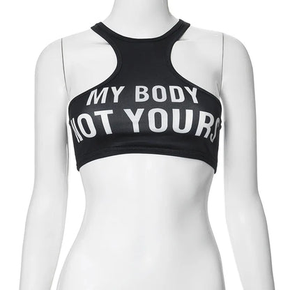 Summer Fashion Sexy Clashing Colors Women Clothing Casual Slim Hollow Round Neck Sleeveless Tank Top Women Monogram Y2k Top