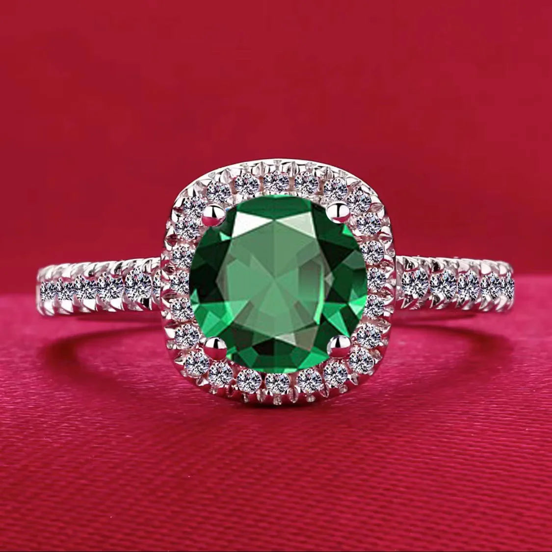 Best-selling 925 sterling silver 1-carat diamond square ring, suitable for engagement, proposal or party wear, stylish and versa