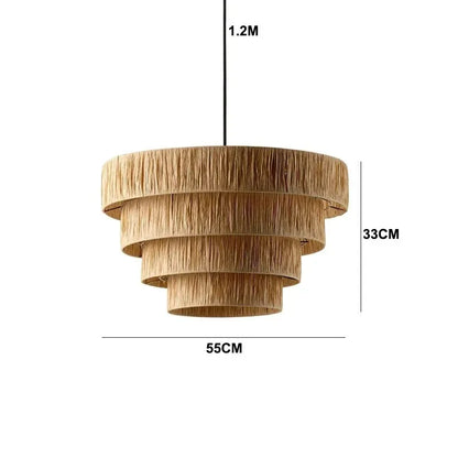 Golden Editions Designer Chandelier woven Rattan Straw Pendant Lights large Rattan lighting suspension wabi sabi Restaurant lamp